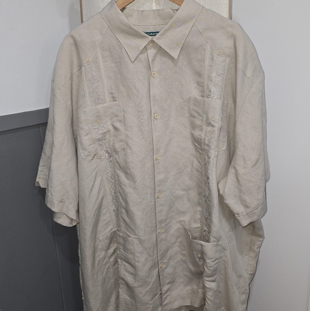 Cubavera Men's Light Tan Short Sleeve Shirt